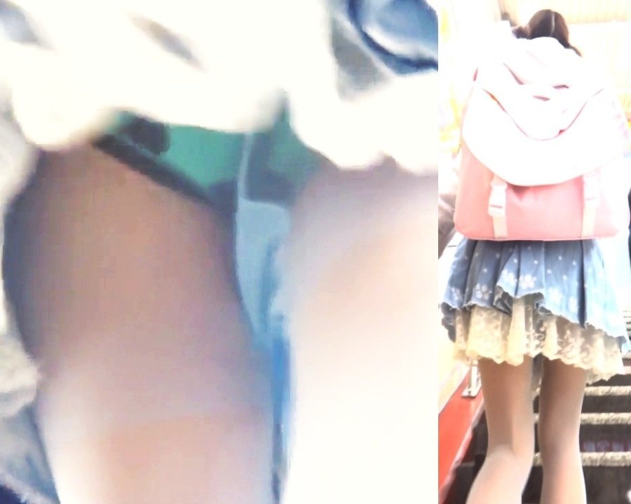 パンチラ 女子大生 コスプレ風ギャルの水色パンツに超接近 パンチラ 女子大生 コスプレ風ギャルの水色パンツに超接近